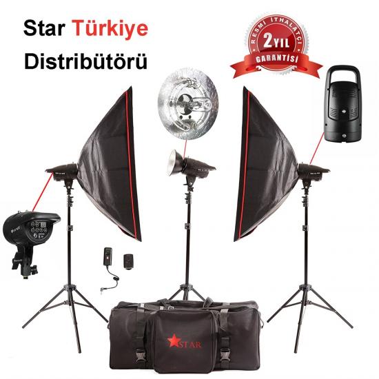 Star 400w 3’lü Soft Box’lı Paraflaş Set